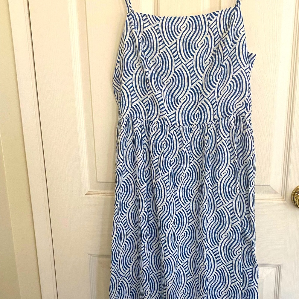 H&M Maxi dress square neck smocked back wavy pattern Maxi Dress